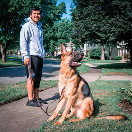 FAIRWIN Leather Dog Leash 6 Foot - Braided Best Military Grade Heavy Duty Dog Leash for Large Medium Small Dogs Training and Walking (Brown, XL:1" x5.6ft)