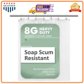 Barossa Design Small Shower Curtain Liner for Stall Size 36 x 72 8G Heavy Duty PEVA Narrow S...