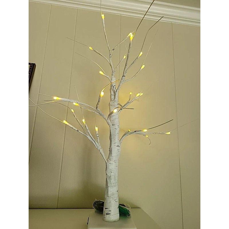 Unbranded Lighted Birch Tree with LED Lights, Home Decor Tree