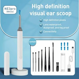 Wireless LED Smart Soft Earwax Remover Camera Speed Ear Wax Removal Tool Ear Cleaning Machine Multicolor - Color: White