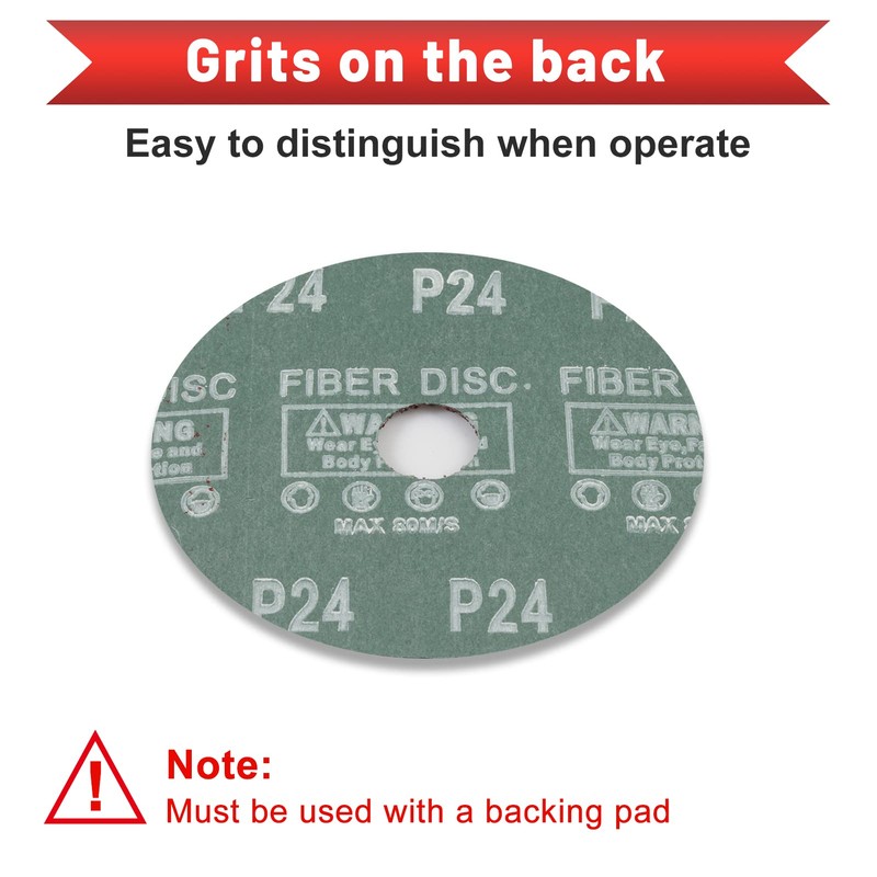 SPEEDWOX 25 Pcs Aluminum Oxide Sanding Discs 24 Grit 5"