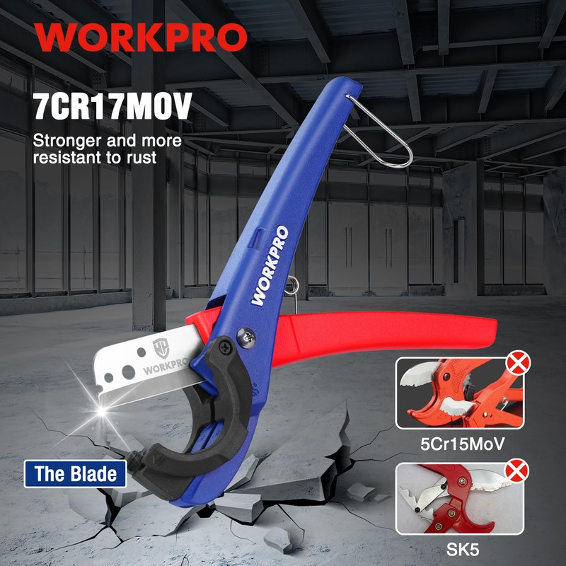 WORKPRO PEX Cutter with Sharp Blades, Hose Cutter with 1/8"-1-5/8"