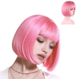 Wigs For Women,1pcs Pretty And Delicate Pink Wigs For Women, Serviceable Wigs For Women, Suitable For Role Play And Party Wigs, Modify The Face Shape, Match Clothes