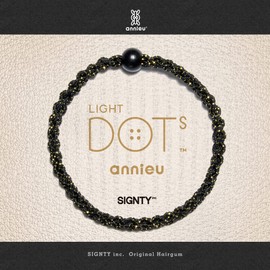 annieu LIGTH DOTS Lurex Weave Hair Elastic Hair Accessories/Bracelet/Annu [Hairdresser Designed] (Black Dots)