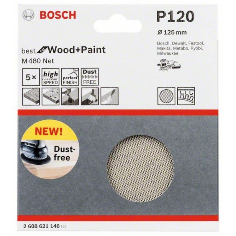 Bosch Professional Set with 5 M480 sanding pads Best suited