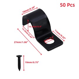 Oedema 50 Pcs 1/2 Inch Pipe Straps with 1 Hole Heavy Duty Iron Strap Bracket Clamp Rigid Pipe Straps for Wire Cord Installation