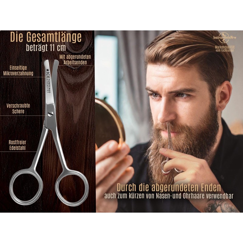 Rounded Beard Scissors Hair Scissors Moustache Scissors