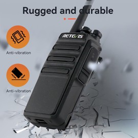 Retevis H-777S Walkie Talkies Long Range,Heavy Duty Portable FRS Two-Way Radios, Hands Free,Safe Call,Rugged Commercial 2 Way Radios with Gang Charger,for Warehouse, Churches,Jobsite(6 Pack)