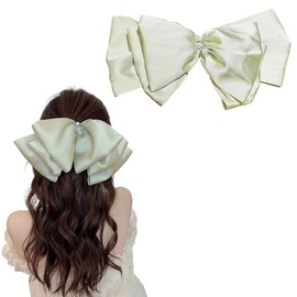 3-Tier Big Ribbon Barrette, Green, Ribbon Clip, Lolita, Yume Cute, Gothic Lolita Hair Clip, Hairpin, Hair Accessories