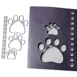 Footprint Frame Metal Die Cuts, Animal Paw Frame Metal Cutting Dies Cut Stencils Card Paper Craft DIY Template Metal Cutting Dies Album Embossing Paper Dies for Card Making Scrapbooking