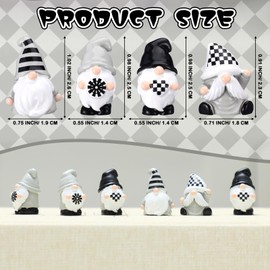 40 Pcs Mini Resin Gnome Figurines Bulk Miniature Farmhouse Gnome Decorations Rustic Black White Buffalo Plaid Mini Figurine Ornament to Hide Tiny Resin Table Decor for Indoor Outdoor Garden Plant Pot