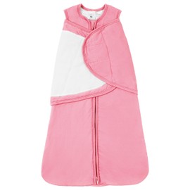 TOTBASIC Baby Swaddle Blanket 0-3 Months, 1.0 TOG 3-Way Adjustable Infant Sleep Sack, Sweet Pink