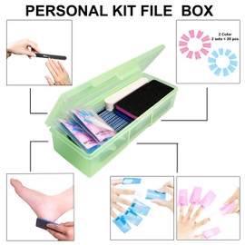 AMT - 42 Pieces Professional Nail Kit | 5 in 1 Manicure Set | 20 pcs Nail Polish Remover Pads + 20 pcs Round Black Nail Files 100/180 + 2 pcs Callus Remover for Feet | Plus with Gift Box.
