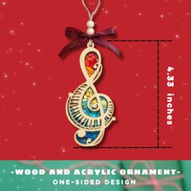 Music Note Ornament - Music Notes Christmas Ornaments, Music Note Ornaments for Christmas Tree, Musical Note Ornaments - Music Ornament - Gifts for Music Lovers - 2 Layer Wood Acrylic Ornament 2024