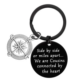 Cousins Gift Keyring Best Friends Gift We are Cousins Connected by The Heart Keychain Cousin Gifts for Cousins Christmas Birthday Gifts for Cousins Family Long Distance Present Key Ring