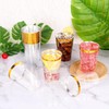 Upigi 100 Pcs Gold Plastic Cups,12oz Gold Rimmed Plastic Cups,Heavy