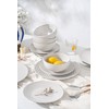 FOBENTA Ceramic Dinner Plates Set of 4,Lena Porcelain Dinner Plates,Embossment