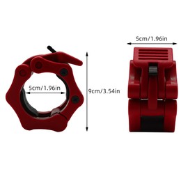ValueHall 2" Barbell Collars- Quick Release Set of 2 Weight Clamp Collar Clips Great for Professional Strength Training V7050 (Red)