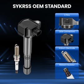 4-Pack UF712 Ignition Coils & 93501 Spark Plugs Kit Compatible with Acura ILX/TLX 2016-2020, Compatible with Honda CR-V/Accord, 2.4L L4 - Replaces 305205A2A01 5C1889 & more