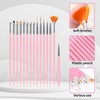 LuckyOpt Nail Art Brushes Set, 15Pcs Nylon Nail Design Brushes