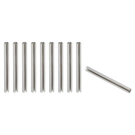 PATIKIL Slotted Spring Pin, 10 Pcs 1/4" x 2-3/4" (6.35mm x 70mm) 304 Stainless Steel Split Roll Pins Spring Dowel for Home Improvement Automotive Machine Repair, Silver