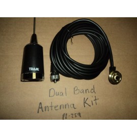 TRAM BROWNING 5/8 WAVE DUAL BAND ANTENNA KIT 2 METER 144 / 440 Mhz TRAM 1180 NMO 17 Feet Cable