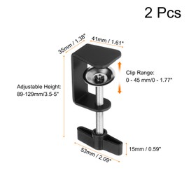 PATIKIL Aluminum Alloy Desk Clamp, 2Pcs Universal C Clamps Heavy Duty g Clamp Base 0-51mm Clip Range Stand Plastic Handle Mounting Accessory Cabinet Clamps for Tables Woodworking Welding