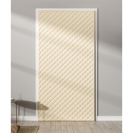 SK Studio Curtains, Opaque Curtains, Cold Protection, Insulated Protection Curtain, Waterproof, Windproof Door Curtain for Balcony Door, Bedroom, Living Room, Beige, 120 x 220 cm