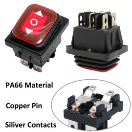ETOPARS Pack of 3 12 V 20 A Rocker Switch Car Rocker Switch Red Illuminated Light On/Off/On Locking Switch Pressure Switch Button Waterproof Button Switch 6 Pin