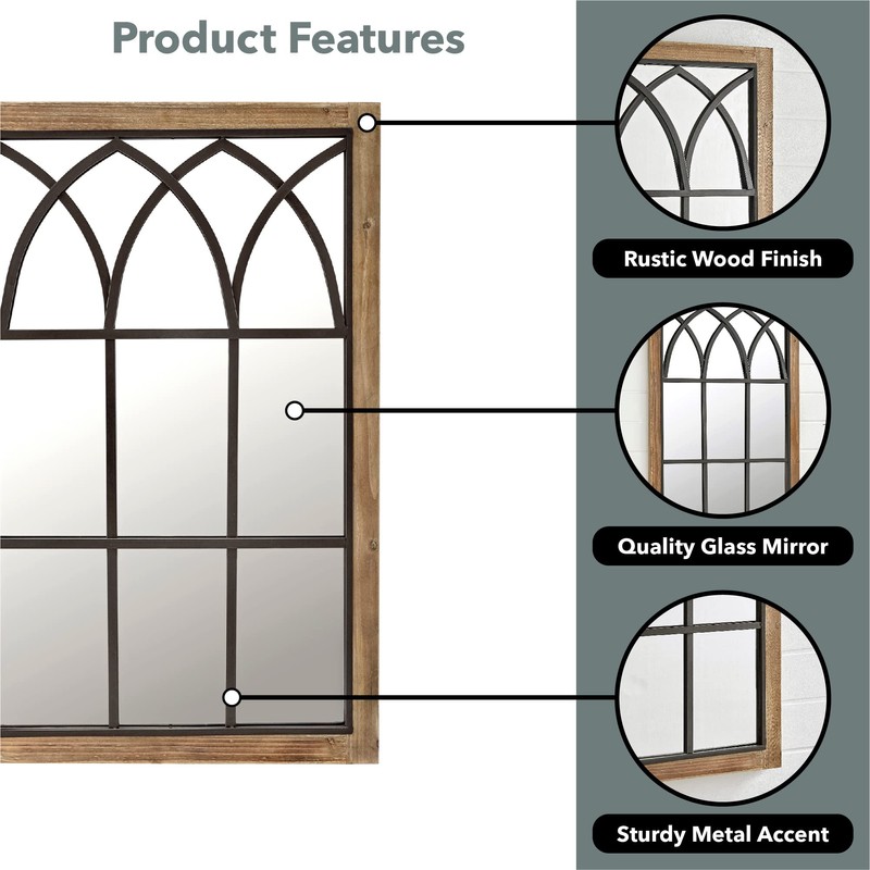 FirsTime & Co. Grandview Arched Window Wall Mount Mirror, 37.5"H