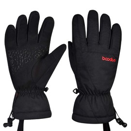 Winter Ski Gloves, Windproof, Waterproof and Warm Keeper, with Screen Touch Function - Black - M