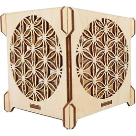 Flower of Life Lantern: Amber and Birch Wood with LED Tea Light Included