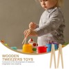 Toddmomy 2 Pieces Wooden Tweezers Children's Tweezers Toy Preschool Tweezers