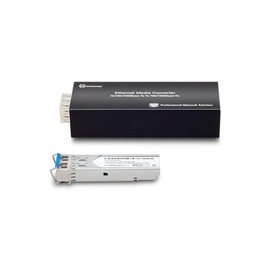Atroodac 1 x Gigabit Fibre Ethernet Media Converter, Multi-Mode LC Fibre Dual Transceiver Module Included, 850 nm, 550 Metres, 1.25G SFP Slot to RJ45, Compatible with 100/1000BASE-SX