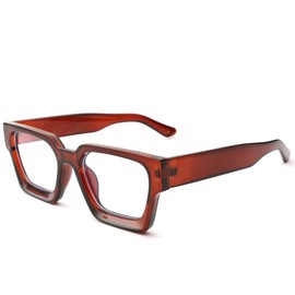 Braylenz Blue Light Glasses for Women Men,Square Thick Big Frame, Anti Eyestrain, Computer Reading Glasses,TV Glasses