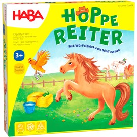 Haba 4321 Hoppe Reiter Horse Riding Game for 2-4 Players from 3 to 12 Years, Playable in 3 Variants, Board Game with Simple Rules [German Language Version]