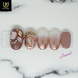✨Rose mother-of-pearl handmade nail tips✨ - Long stiletto / ✨로즈자개 수제네일팁✨ - 롱스틸레토