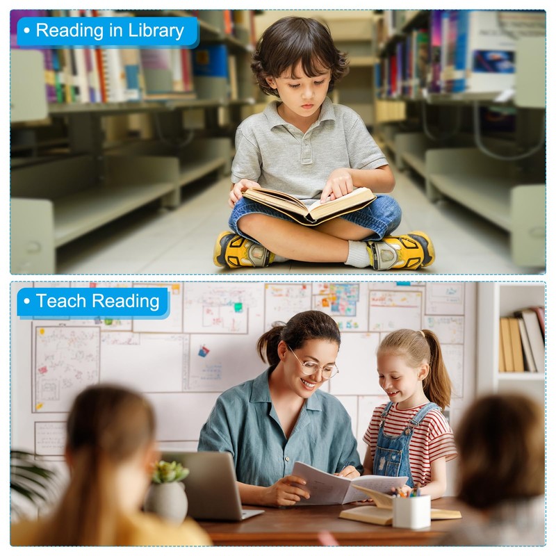 PATIKIL Guided Reading Strips, 8pcs Tracking Highlight Colored Overlay Bookmark