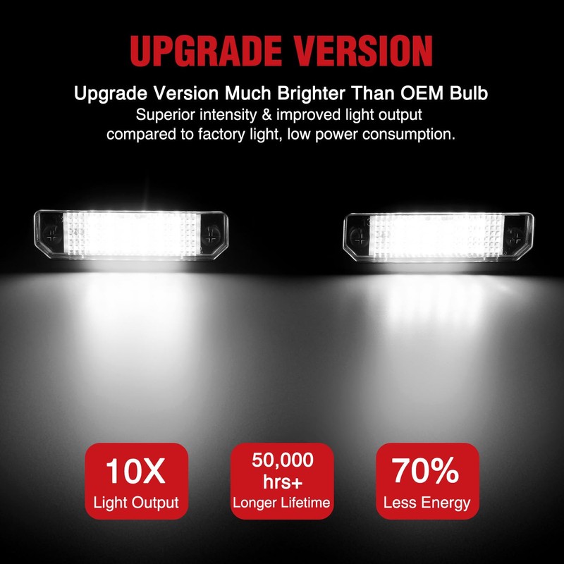2PCS License Plate Lights for 2010 2011 2012 2013 2014