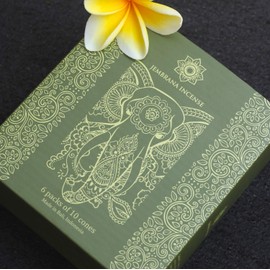Jembrana Incense Cones- Mix 6 Scents (60 Cones Total), 10 Cones Each of Lotus (Padma), Sandalwood, Gardenia, Maha Triloka, Raja Harum & Dewi Sai (Amber), Gift Sets from Bali Soap