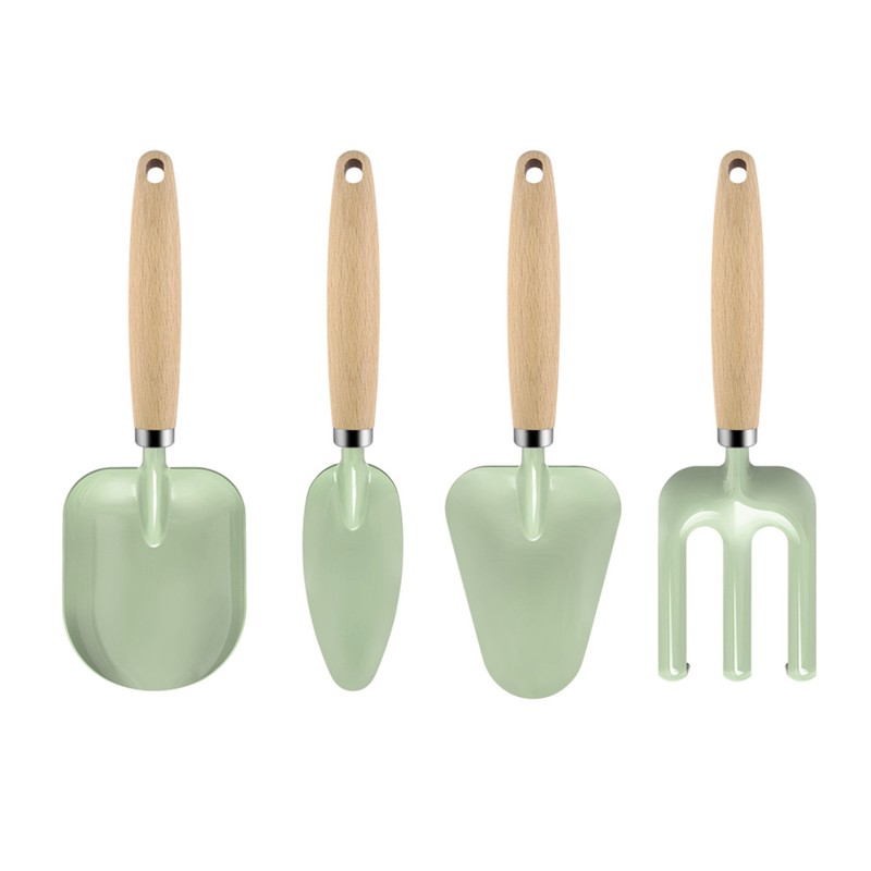4pcs Garden Shovel Multipurpose Efficient Cartoon Wood Handle Digging Shovel