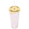 Mary Square Under His Wings Feathers Gold Tone 24 ounce