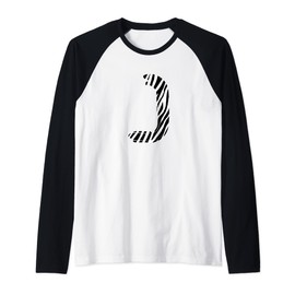 Bold Creative Zebra Marker Letter J Design - Animal Series Raglan Baseball Tee