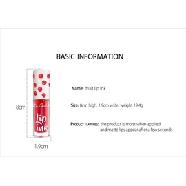 zalati Lip Gloss Set Velvet Tint Moisturizing Waterproof Natural Matte Tint Stain Lip for Makeup - Red