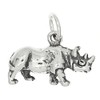 LGU Sterling Silver Oxidized Three Dimensional Rhinoceros Charm