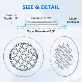2 Pack 4-1/4 Snap in Shower Drain Cove White,PVC Plastic
