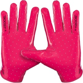 Grip Boost Youth Football Gloves Solid Stealth 6.0 Boost Plus Kids Receiver Gloves (Solid Pink, Youth Large)