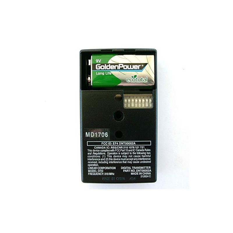 Linear Delta-3 DT 1- Button Visor Gate Garage Door Opener