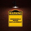 WINDSHIELD WIPER REPLACEMENT Warning Yellow Black Aluminum Composite Sign 15