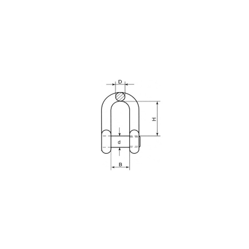 6mm Dee Shackle - countersunk allen key socket pin -